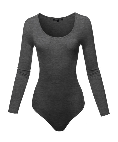 Women's Classic Solid Long Sleeve Scoop Neck Bodysuit