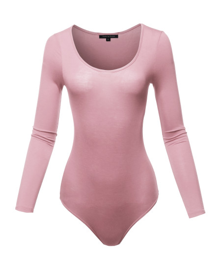 Women's Classic Solid Long Sleeve Scoop Neck Bodysuit