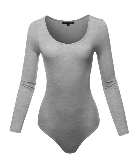 Women's Classic Solid Long Sleeve Scoop Neck Bodysuit