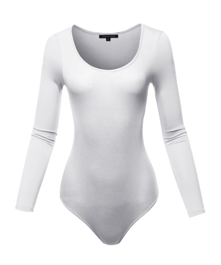 Women's Classic Solid Long Sleeve Scoop Neck Bodysuit