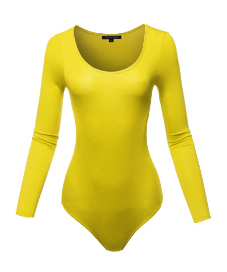 Women's Classic Solid Long Sleeve Scoop Neck Bodysuit