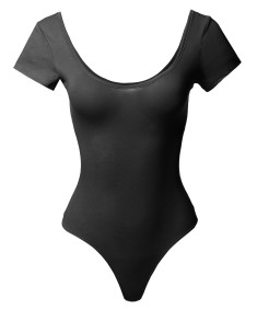 Women's Classic Solid Cap Sleeve Scoop Neck Bodysuit