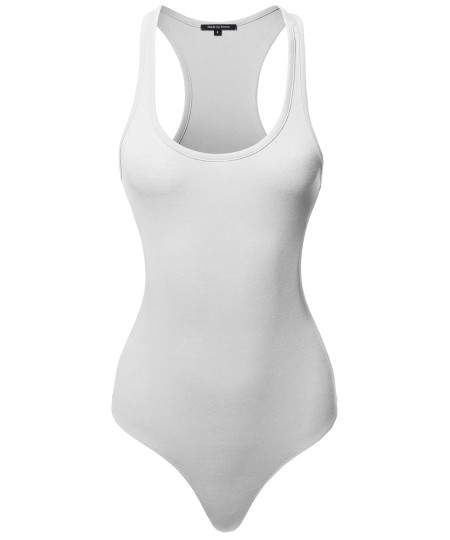 Women's Classic Solid Sleeveless Scoop Neck Bodysuit