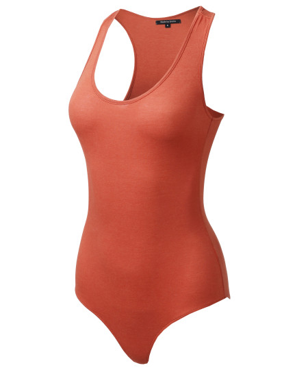 Women's Classic Solid Sleeveless Scoop Neck Bodysuit
