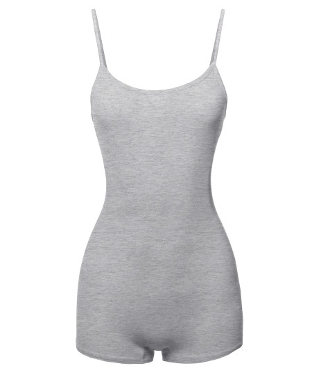 Women's Solid Cotton Cami Tank Top Short Bodysuit