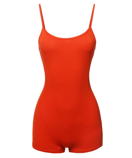 Women's Solid Cotton Cami Tank Top Short Bodysuit