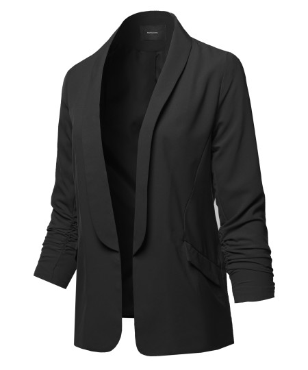 Women's Basic Open Front Office Blazer Jacket