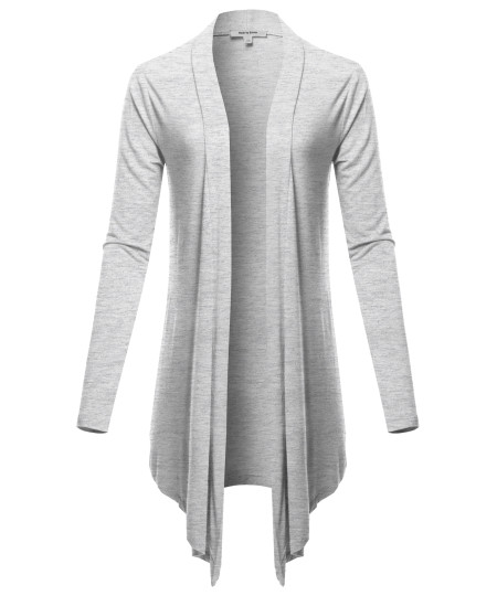 Women's Drapey Open Front Long Sleeve Cardigan