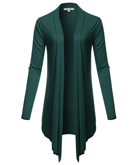 Women's Drapey Open Front Long Sleeve Cardigan