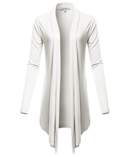 Women's Drapey Open Front Long Sleeve Cardigan