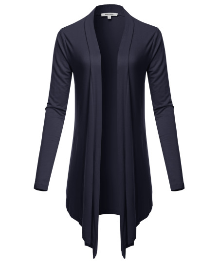 Women's Drapey Open Front Long Sleeve Cardigan