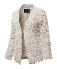 Women's Casual Warm Soft Fluffy Faux Fur Winter Jacket Coat Outwear