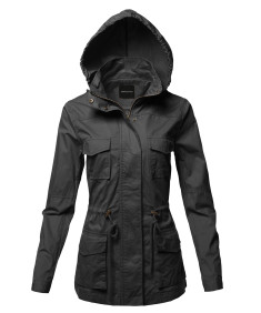 Women's Anorak Utility Safari Hoodie Cotton Jacket