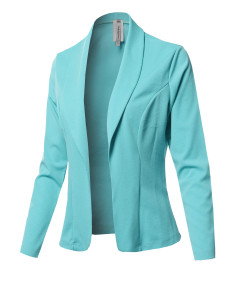 Women's Solid Long sleeve Open Front Office Blazer Jacket