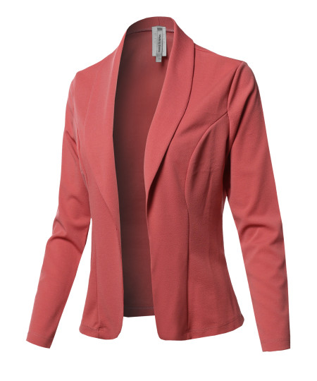 Women's Solid Long sleeve Open Front Office Blazer Jacket