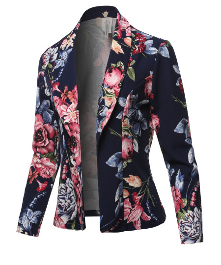 Women's Solid Long sleeve Open Front Office Blazer Jacket