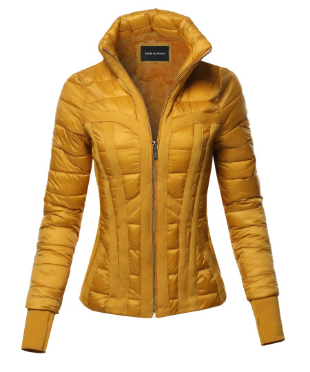 Women's Fitted Casual Solid Detachable Hoodie Puffer Jacket