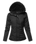 Women's Solid Casual Fur hooded Thicken Quilted outwear Jacket