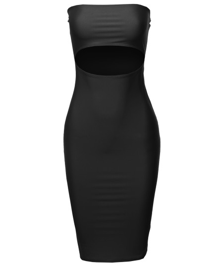 Women's Sexy Nylon Tube Dress With Front Opening 