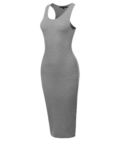 Women's Basic Sleeveless Racerback Midi Dress