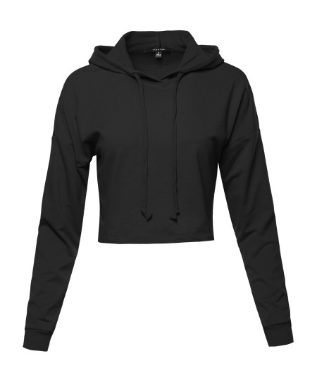 Women's ACTIVE FRENCH TERRY LONG SLEEVE CROP HOODIE