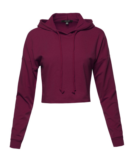 Women's ACTIVE FRENCH TERRY LONG SLEEVE CROP HOODIE