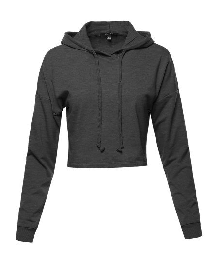 Women's ACTIVE FRENCH TERRY LONG SLEEVE CROP HOODIE