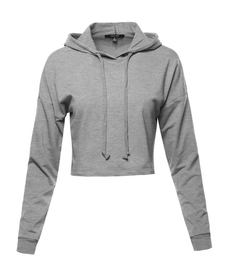 Women's ACTIVE FRENCH TERRY LONG SLEEVE CROP HOODIE