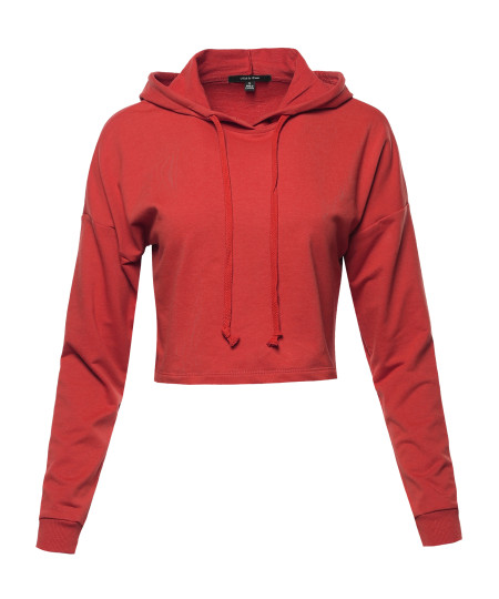 Women's ACTIVE FRENCH TERRY LONG SLEEVE CROP HOODIE