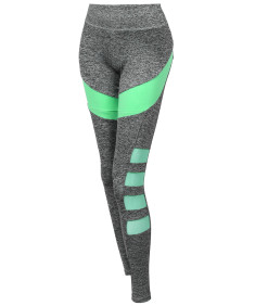 Women's Sports Yoga Fitness Workout Side Mesh Insert Stretch Long Leggings