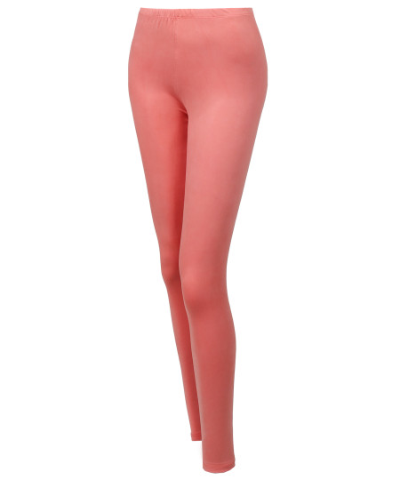 Women's Solid Various Color Full Length Stretchable Leggings