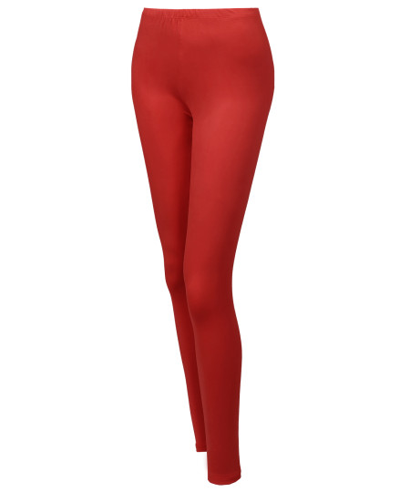 Women's Solid Various Color Full Length Stretchable Leggings