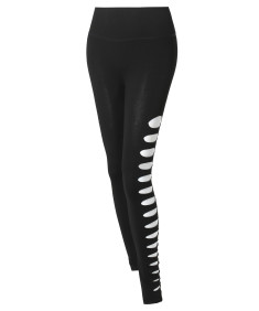 Women's Solid High Waist Sliced Cut-Out Leggings