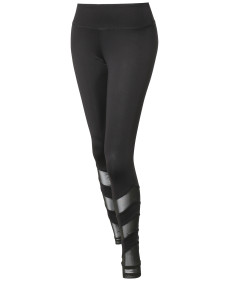 Women's Solid Mesh Panel Detail Leggings