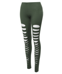 Women's Solid Sexy Front Cut-Out Leggings