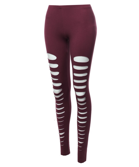 Women's Solid Sexy Front Cut-Out Leggings