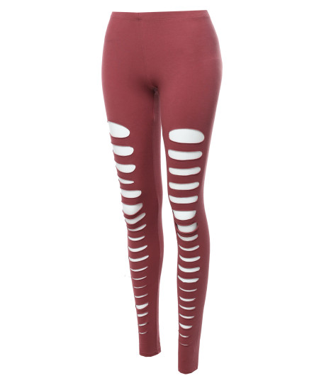 Women's Solid Sexy Front Cut-Out Leggings