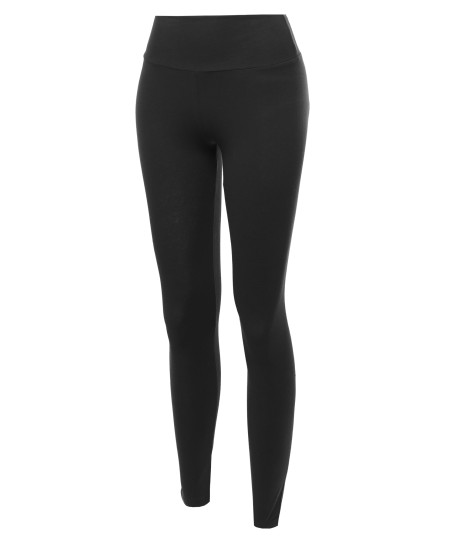 Women's Basic Solid High Waist Ankle Leggings