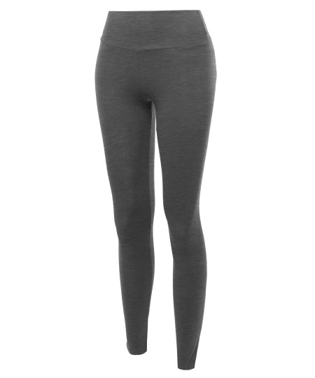 Women's Basic Solid High Waist Ankle Leggings