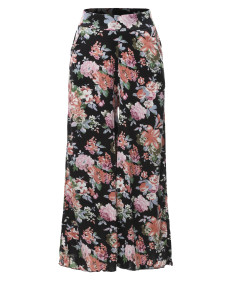 Women's Floral Wide Leg Pants Culottes Trouser 