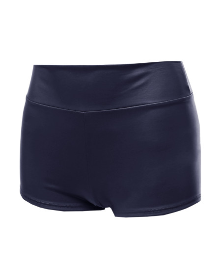 Women's Sexy Casual Faux Leather Fitted Shorts Hot Pants