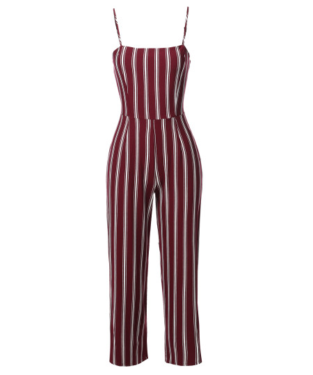 Women's Casual Stripe Camisole Jumpsuit Romper