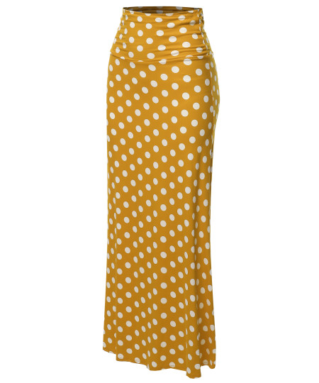 Women's Stylish Fold Over Flare Long Maxi Skirt - Made In USA