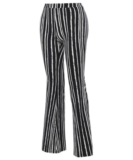 Women's High Waist Boho Print Bell Bottom Palazzo Pants