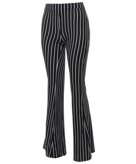 Women's High Waist Boho Print Bell Bottom Palazzo Pants