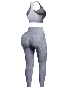 Women's Sexy Sports Bra & High Waist Ruched Butt Lifting Leggings