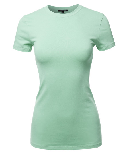 Women's Basic Cotton Crew Neck Short Sleeve Top