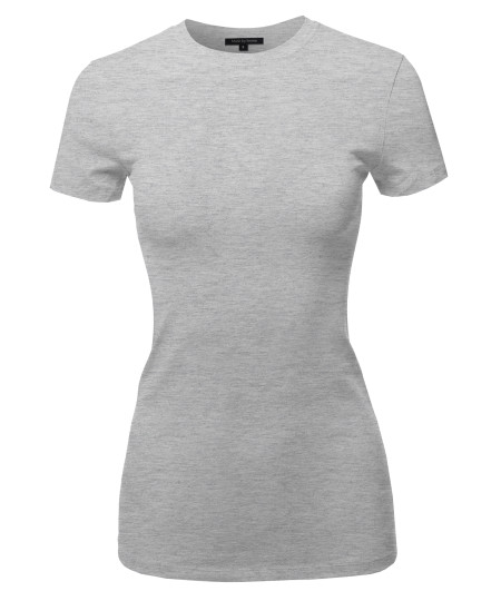 Women's Basic Cotton Crew Neck Short Sleeve Top