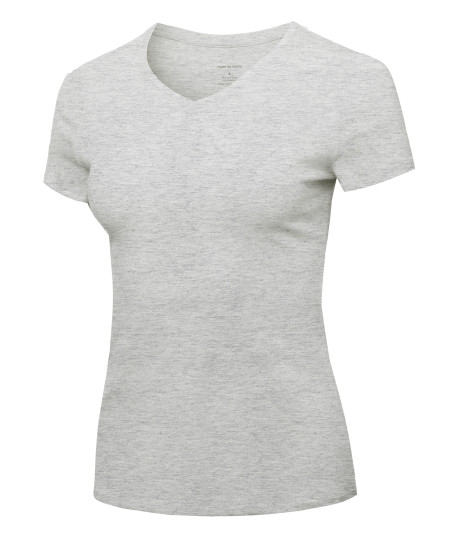 Women's Essential Daily Cotton Basic Slim-Fit Short Sleeve V-Neck T shirts