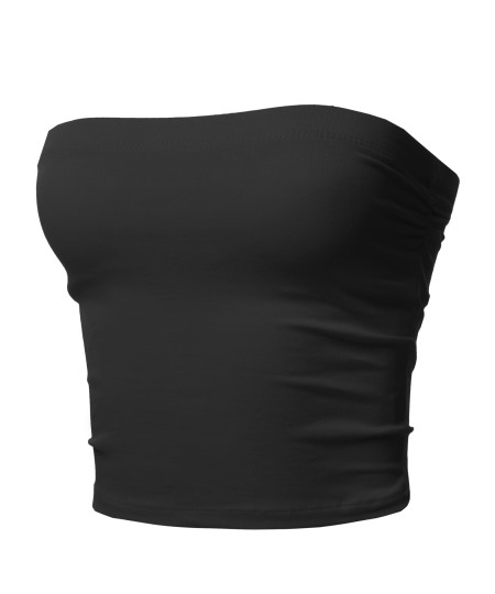 Women's Causal Summer Cute Sexy Built-in Bra Tube Crop Top